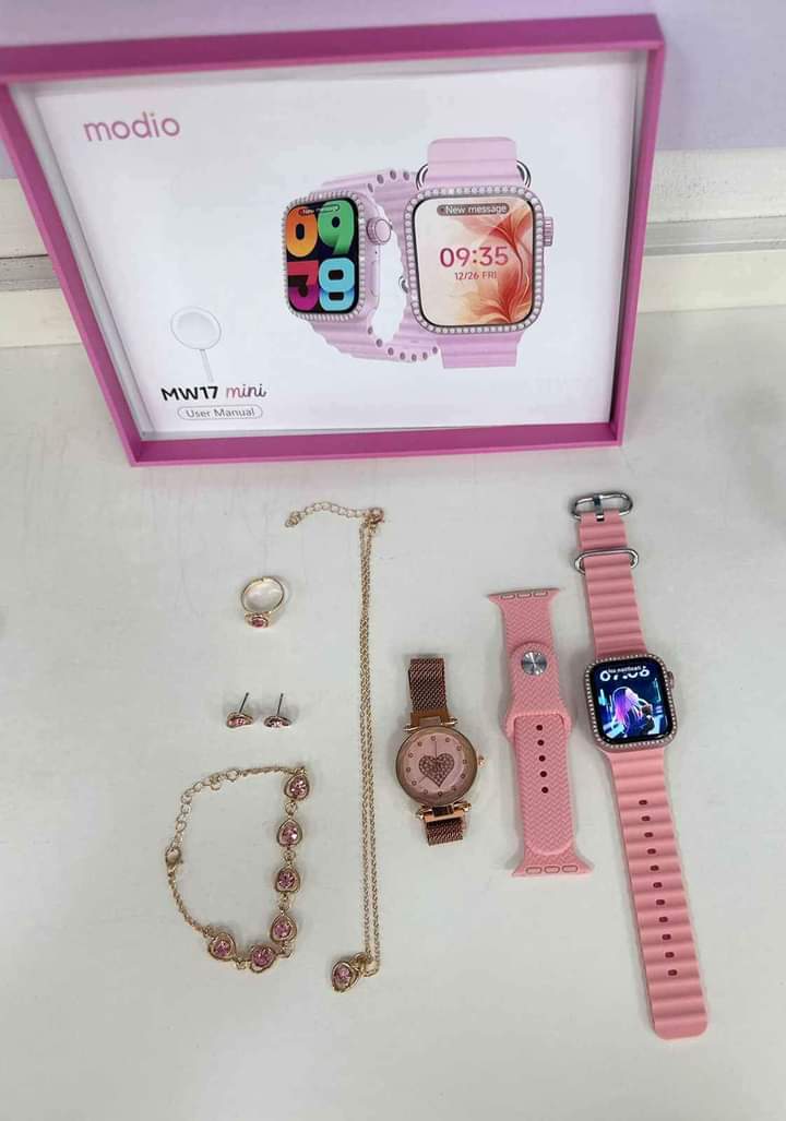 𝐌𝐨𝐝𝐢𝐨 𝐌𝐖𝟏𝟕 𝐌𝐢𝐧𝐢 𝐋𝐚𝐝𝐢𝐞𝐬 𝐒𝐦𝐚𝐫𝐭 𝐖𝐚𝐭𝐜𝐡 𝐰𝐢𝐭𝐡 𝟑𝟔𝐦𝐦 𝐃𝐢𝐬𝐩𝐥𝐚𝐲 𝟐 𝐏𝐚𝐢𝐫 𝐒𝐭𝐫𝐚𝐩 𝐚𝐧𝐝 𝟓 𝐢𝐧 𝟏 𝐃𝐢𝐚𝐦𝐨𝐧𝐝 𝐉𝐞𝐰𝐞𝐥𝐥𝐞𝐫𝐲 𝐂𝐨𝐦𝐛𝐨 𝐏𝐢𝐧𝐤