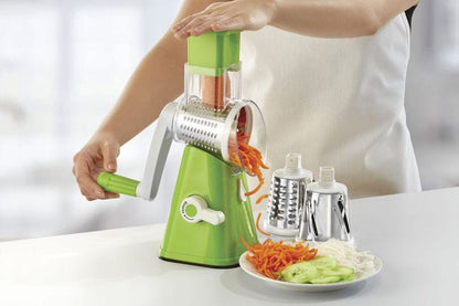 3 in 1 Rotary Cheese Grater SS Handheld Fruit Vegetable Slicer Shredder Chopper My Store