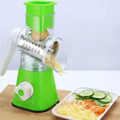 3 in 1 Rotary Cheese Grater SS Handheld Fruit Vegetable Slicer Shredder Chopper My Store