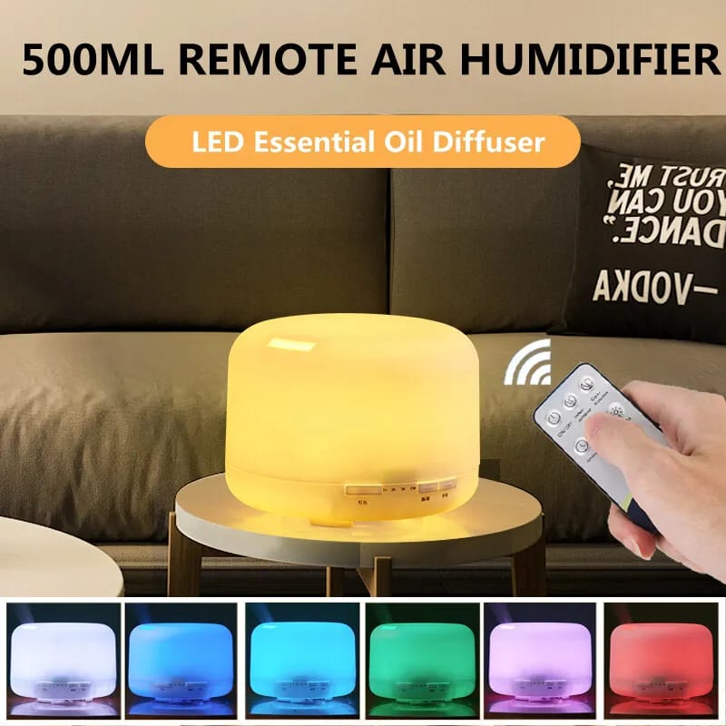 Get your 500ml diffuser with remote control and 7 colors LED lights