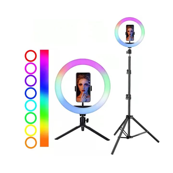 MJ33 RGB LED Soft Ring Light 33CM (13-inch) With Phone Holder USB Plug