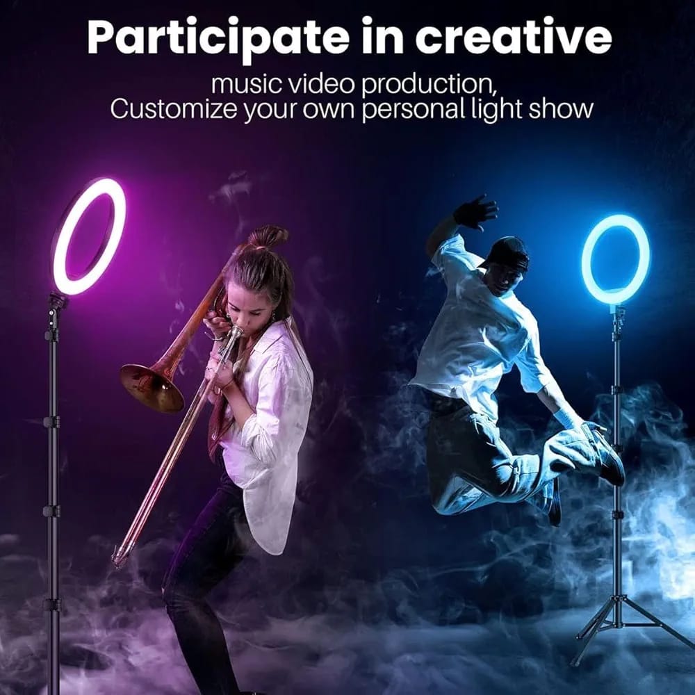 MJ33 RGB LED Soft Ring Light 33CM (13-inch) With Phone Holder USB Plug